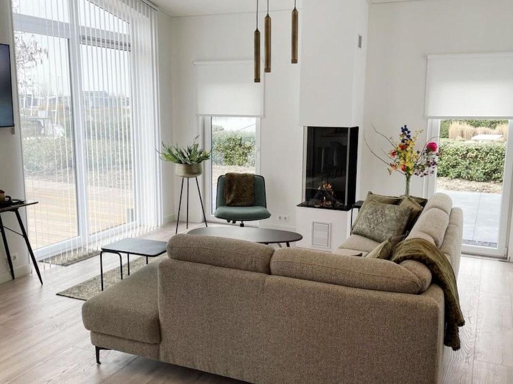 Holiday Home in Zeeland With Workation Setup Living Area