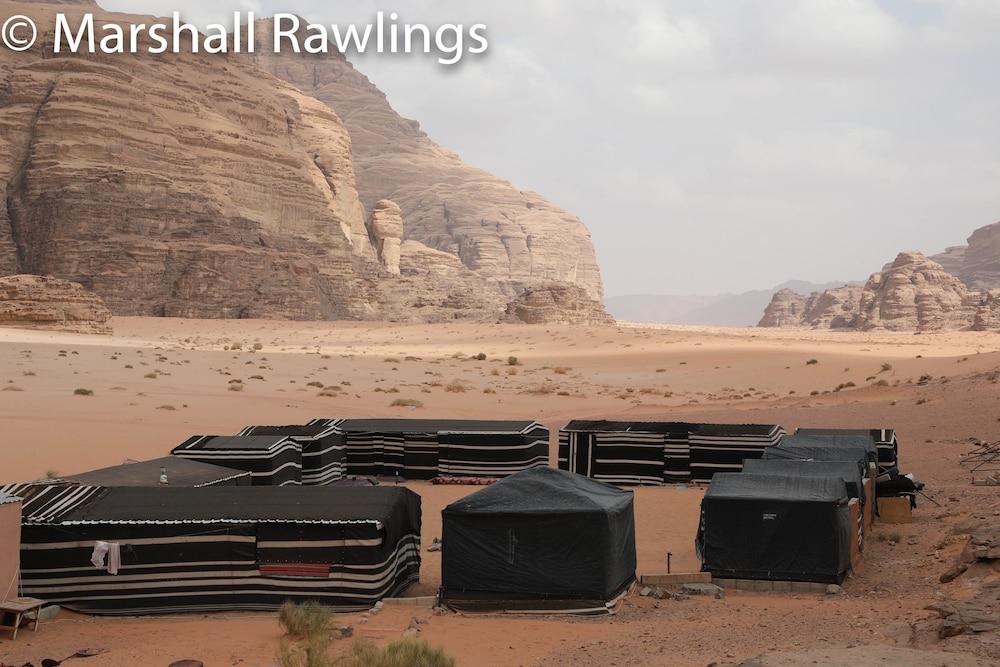 Martian desert camp Aerial View