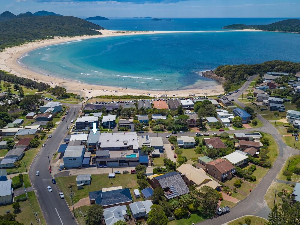 Blue View at Fingal Bay Aerial View