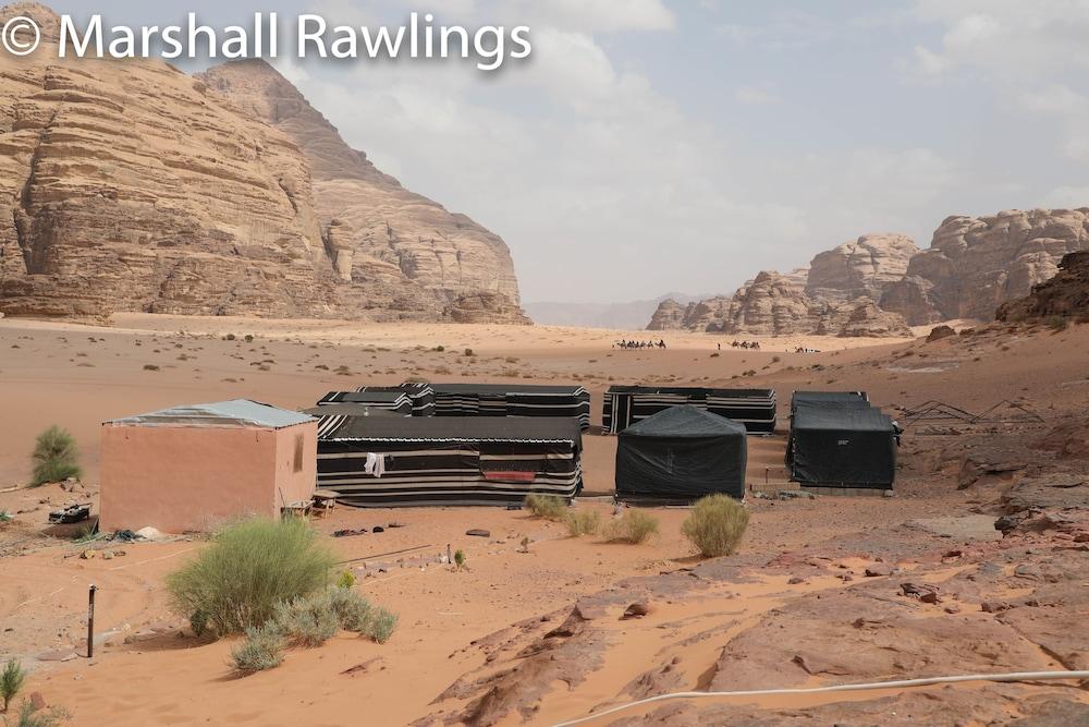 Martian desert camp Aerial View