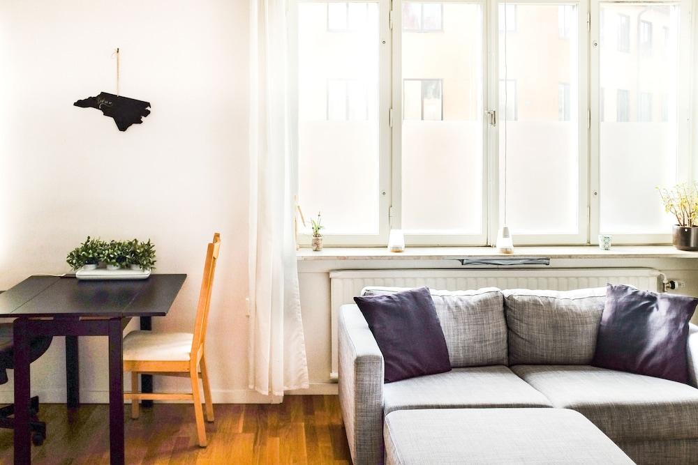 Comfortable Studio Apartment - Midsommarkransen - Living Area